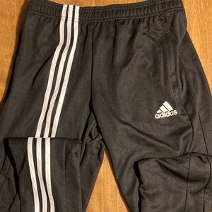 Adidas Kids Black Joggers with White Stripes